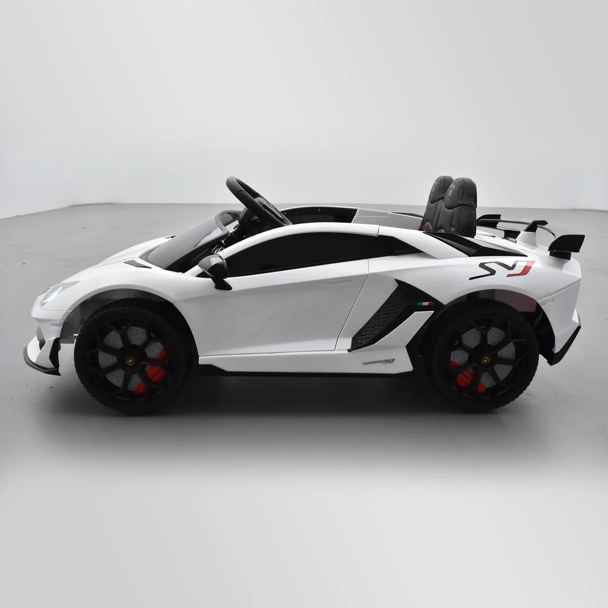 VOITURE ÉLECTRIQUE ENFANT LAMBORGHINI AVENTADOR SVJ 12V BLANC 12 SUR 15