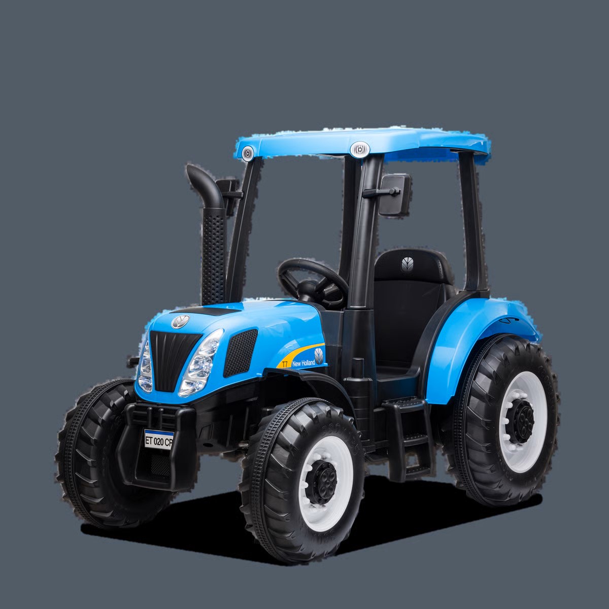 TRACTEUR ÉLECTRIQUE ENFANT NEW HOLLAND BLEU 1 PLACE  (2)