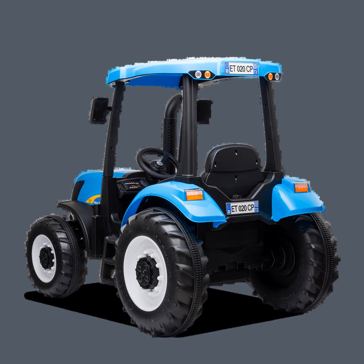 TRACTEUR ÉLECTRIQUE ENFANT NEW HOLLAND BLEU 1 PLACE (5)
