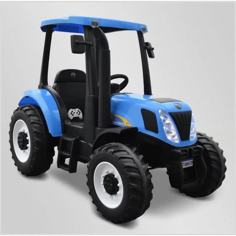 TRACTEUR ÉLECTRIQUE ENFANT NEW HOLLAND T7 BLEU 1PLACE