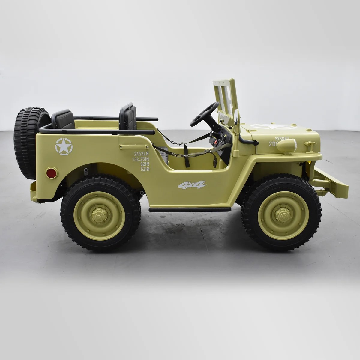 VOITURE ÉLECTRIQUE ENFANT JEEP WILLYS 3 PLACES 12V SABLE 3 SUR 15