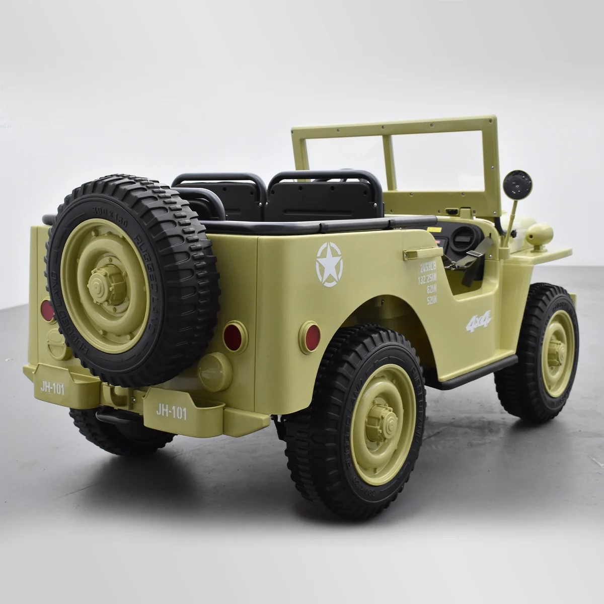 VOITURE ÉLECTRIQUE ENFANT JEEP WILLYS 3 PLACES 12V SABLE 7 SUR 15