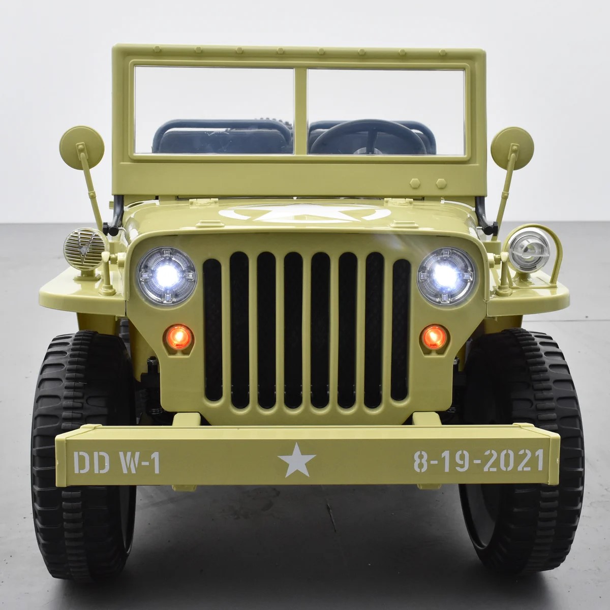 VOITURE ÉLECTRIQUE ENFANT JEEP WILLYS 3 PLACES 12V SABLE 12 SUR 15