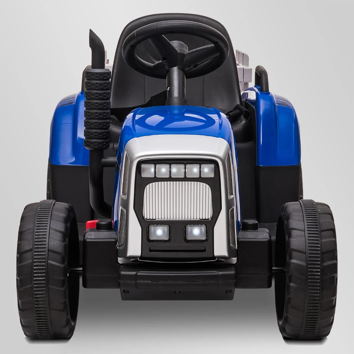 TRACTEUR ÉLECTRIQUE ENFANT AVEC REMORQUE BLEU 6 sur 8