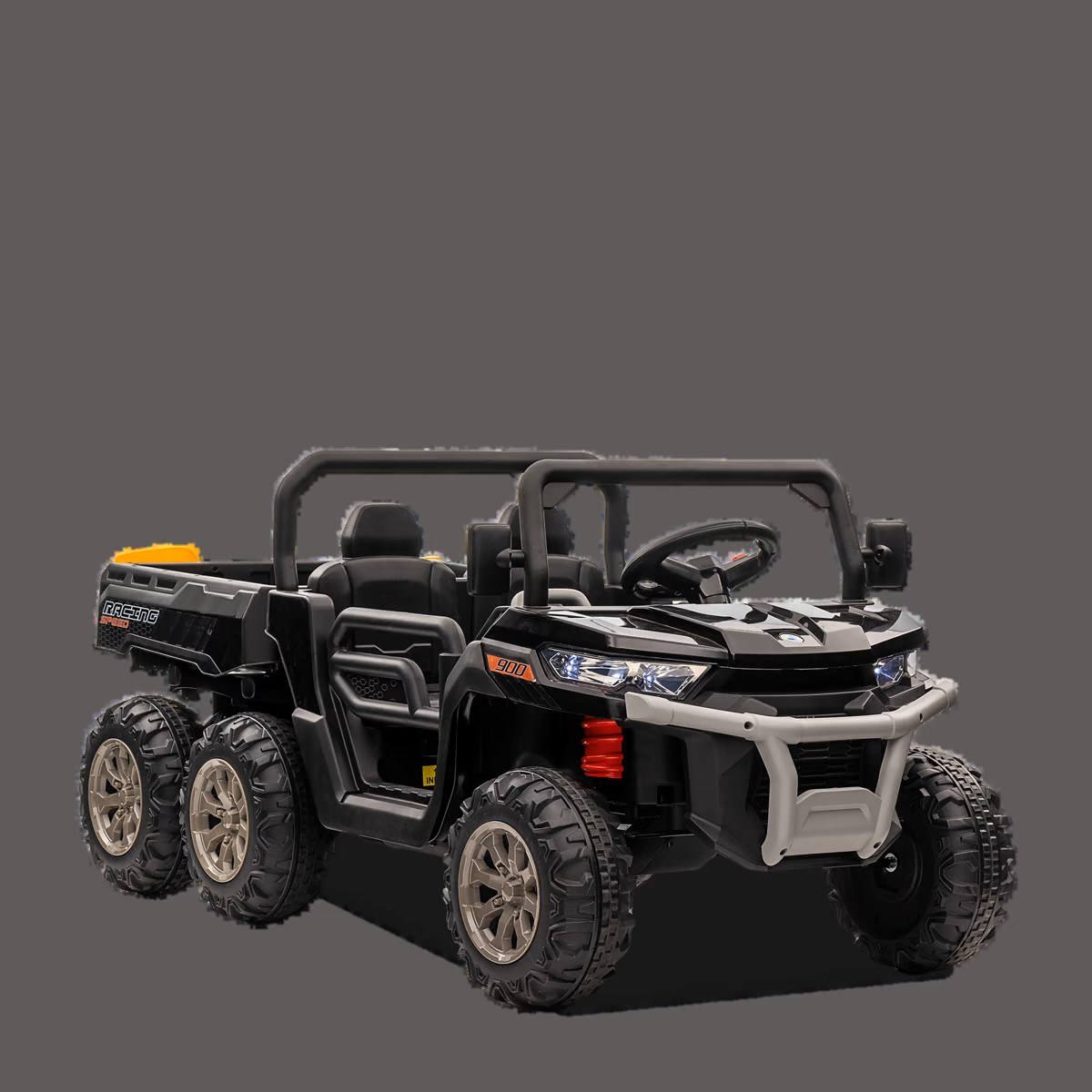 UTILITAIRE ÉLECTRIQUE ENFANT 6X6 AVEC BENNE BASCULANTE NOIR 2 PLACES
