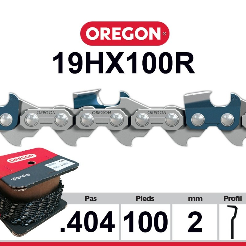 CHAÎNE 19HX100R OREGON. 404. 2 MM. 100 PIEDS
