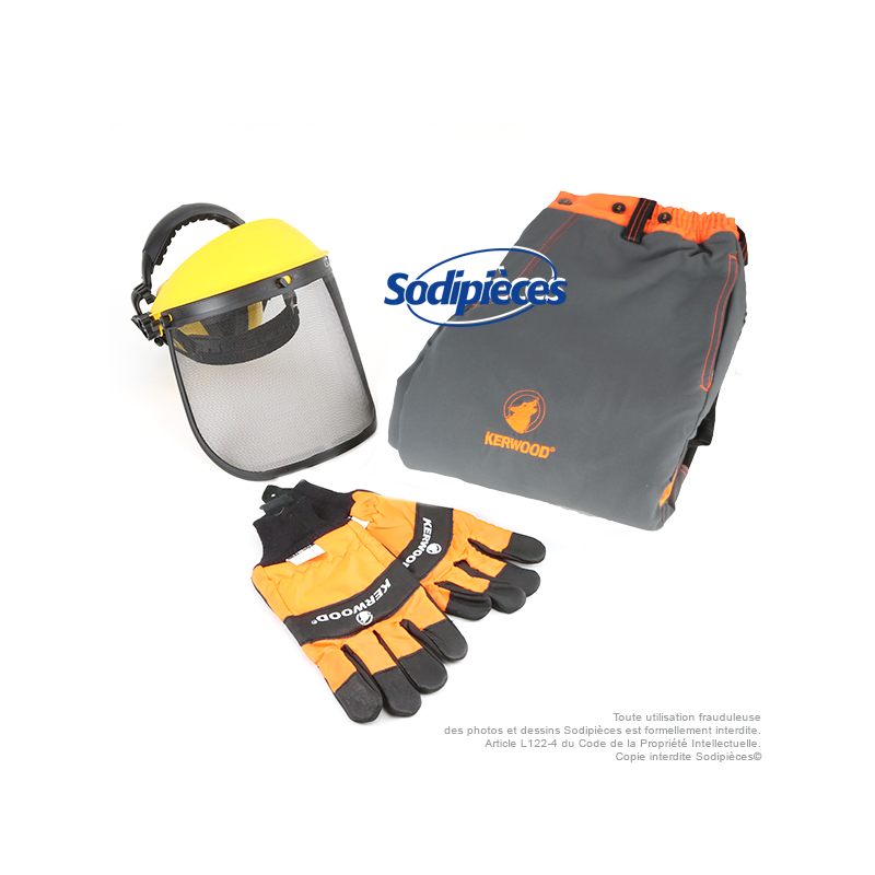 KIT : CASQUE VISIÈRE + GANTS + PANTALON ANTI-COUPURE