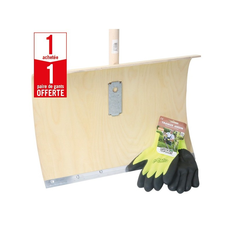 1 POUSSOIR À NEIGE CONTREPLAQUÉ + 1 PAIRE DE GANTS CONFORT FROID HANDERGREEN OFFERTE