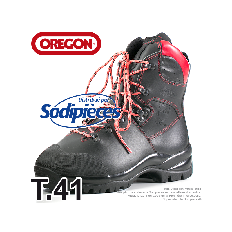 BOTTES FORESTIÈRES CUIR DE PROTECTION OREGON. CLASS 1 (20M/S). T.41