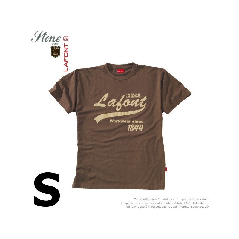 TSHIRT MARRON HAVANE. STONE BY LAFONT. TAILLE S
