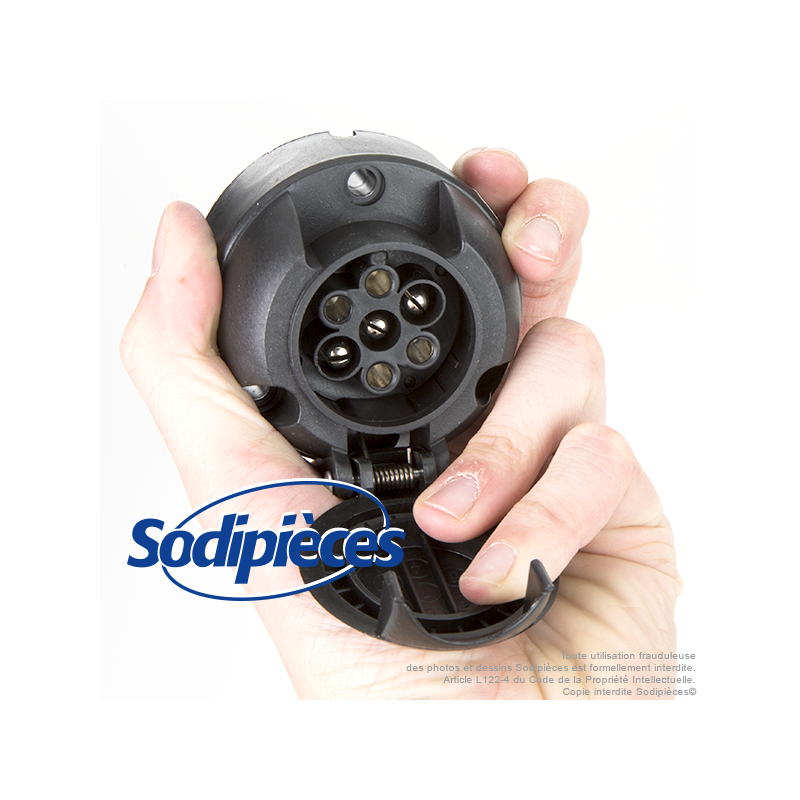 PRISE ADAPTATEUR REMORQUE ATTELAGE SOCLE CACHE FEMELLE 7 BROCHES