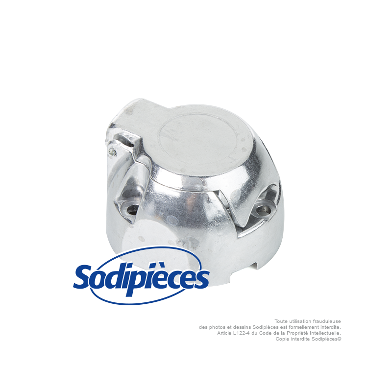 PRISE ADAPTATEUR SOCLE REMORQUE ATTELAGE MÉTAL FEMELLE 7 BROCHES