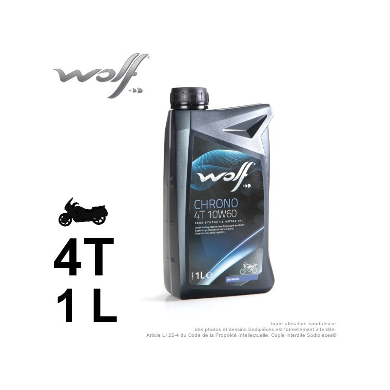 HUILE 2 ROUES. WOLF CHRONO 4TEMPS 10W60. 1 LITRE