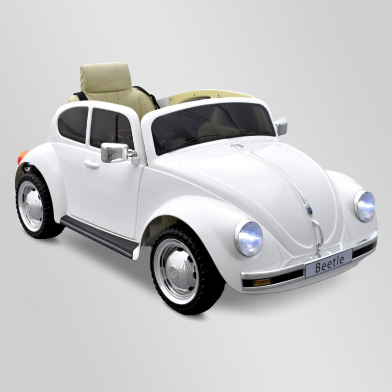 VOITURE ÉLECTRIQUE ENFANT VOLKSWAGEN COCCINELLE VERSION RÉTRO BLANC 1 PLACE