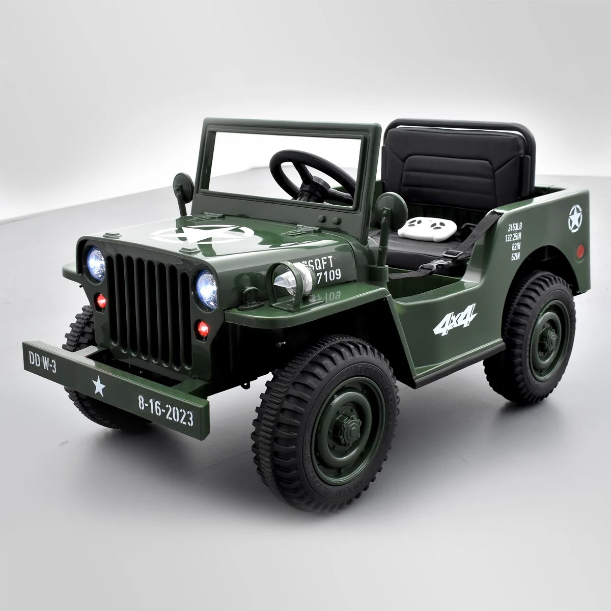 VOITURE ENFANT ÉLECTRIQUE JEEP WILLYS 1 PLACE VERT 2 sur 15