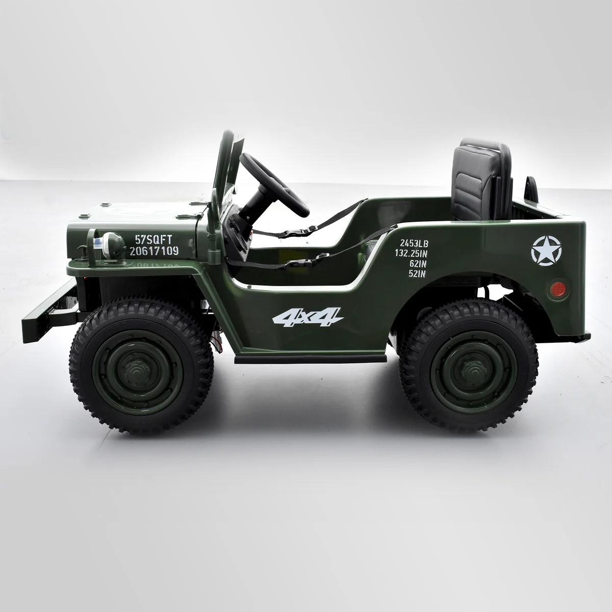 VOITURE ENFANT ÉLECTRIQUE JEEP WILLYS 1 PLACE VERT 10 sur 15