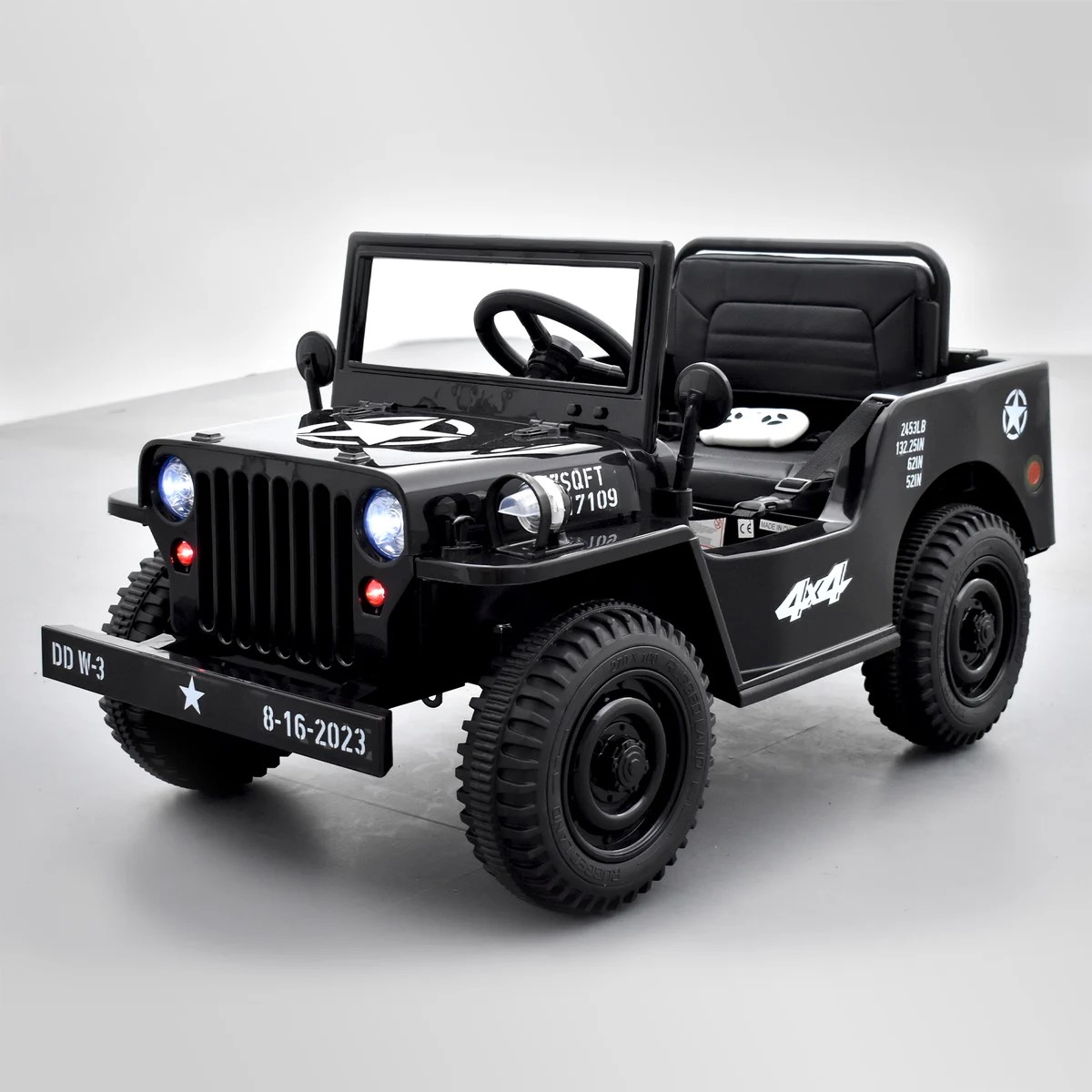 VOITURE ENFANT ÉLECTRIQUE JEEP WILLYS 1 PLACE NOIR 2 sur 15