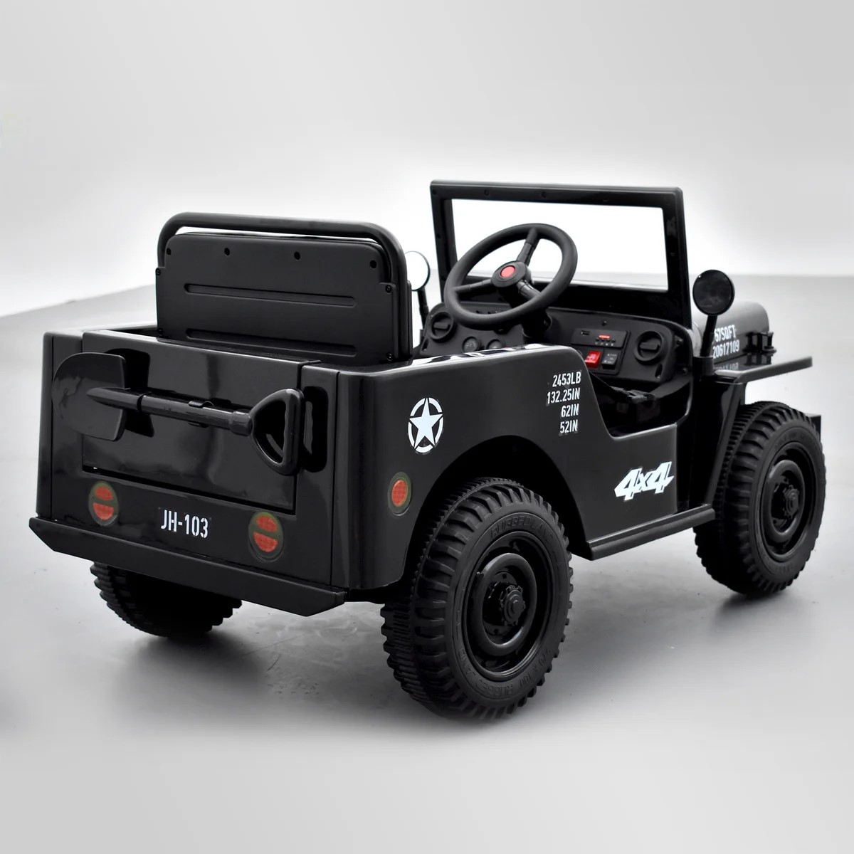 VOITURE ENFANT ÉLECTRIQUE JEEP WILLYS 1 PLACE NOIR 4 sur 15