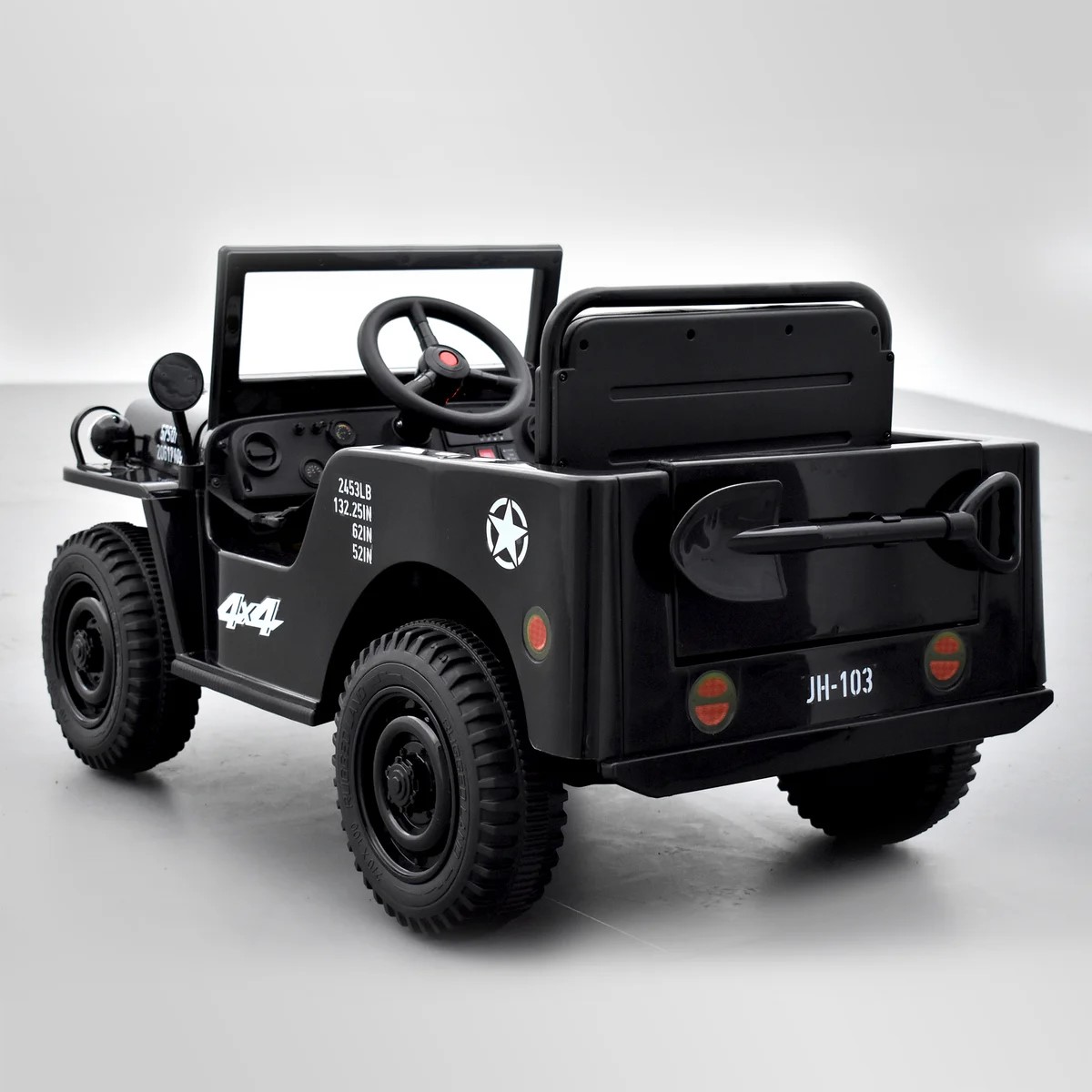 VOITURE ENFANT ÉLECTRIQUE JEEP WILLYS 1 PLACE NOIR 5 sur 15