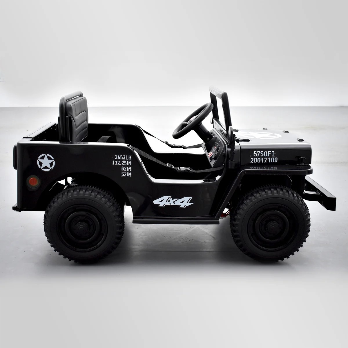 VOITURE ENFANT ÉLECTRIQUE JEEP WILLYS 1 PLACE NOIR 9 sur 15