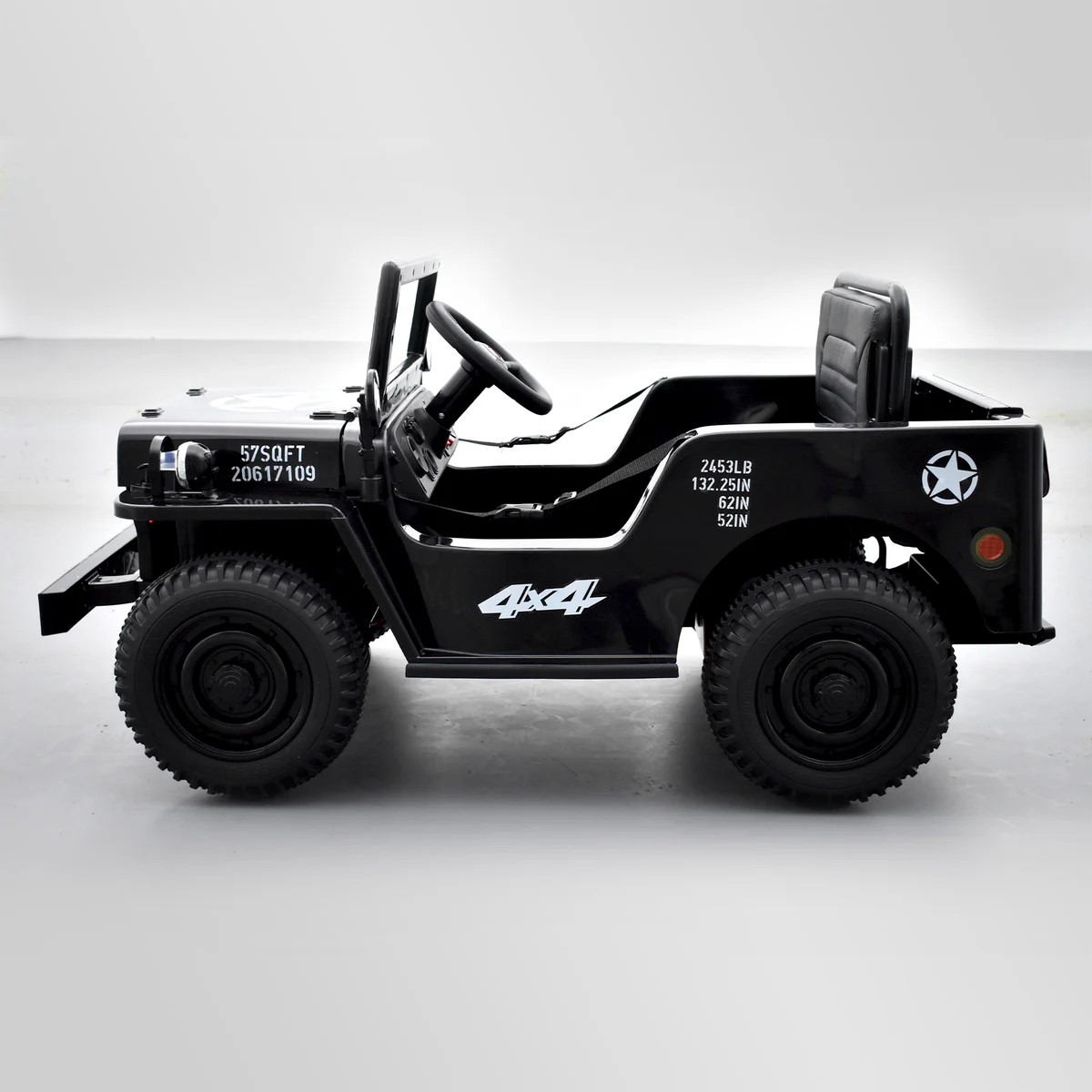VOITURE ENFANT ÉLECTRIQUE JEEP WILLYS 1 PLACE NOIR 10 sur 15