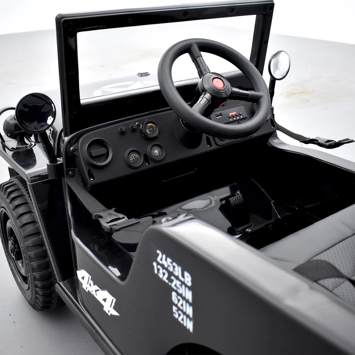 VOITURE ENFANT ÉLECTRIQUE JEEP WILLYS 1 PLACE NOIR 11 sur 15
