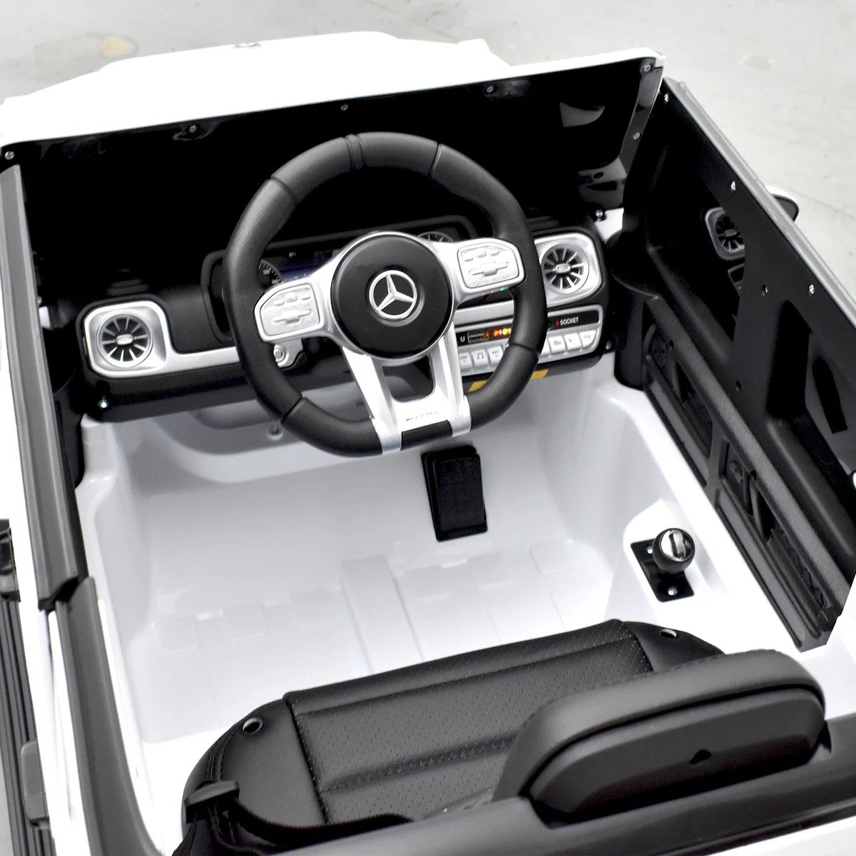 VOITURE ÉLECTRIQUE ENFANT MERCEDES BENZ AMG G63 BLANC 12 sur 15