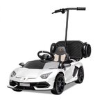 voiture-electrique-enfant-lamborghini-aventador-avec-porteur-blanc-apollo 2 sur 7