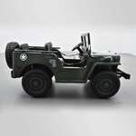 VOITURE ÉLECTRIQUE ENFANT JEEP WILLYS 3 PLACES 12V VERT 3 sur 15