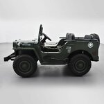 VOITURE ÉLECTRIQUE ENFANT JEEP WILLYS 3 PLACES 12V VERT 4 sur 15
