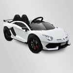 VOITURE ÉLECTRIQUE ENFANT LAMBORGHINI AVENTADOR SVJ 12V BLANC 1 SUR 15