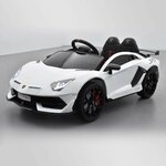 VOITURE ÉLECTRIQUE ENFANT LAMBORGHINI AVENTADOR SVJ 12V BLANC 2 SUR 15