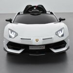 VOITURE ÉLECTRIQUE ENFANT LAMBORGHINI AVENTADOR SVJ 12V BLANC 3 SUR 15