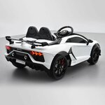 VOITURE ÉLECTRIQUE ENFANT LAMBORGHINI AVENTADOR SVJ 12V BLANC 5 SUR 15
