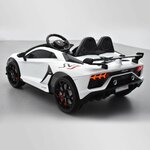VOITURE ÉLECTRIQUE ENFANT LAMBORGHINI AVENTADOR SVJ 12V BLANC 6 SUR 15
