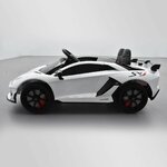 VOITURE ÉLECTRIQUE ENFANT LAMBORGHINI AVENTADOR SVJ 12V BLANC 12 SUR 15