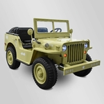 VOITURE ÉLECTRIQUE ENFANT JEEP WILLYS 3 PLACES 12V SABLE 1 SUR 15