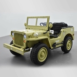 VOITURE ÉLECTRIQUE ENFANT JEEP WILLYS 3 PLACES 12V SABLE 2 SUR 15