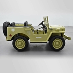 VOITURE ÉLECTRIQUE ENFANT JEEP WILLYS 3 PLACES 12V SABLE 3 SUR 15