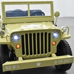 VOITURE ÉLECTRIQUE ENFANT JEEP WILLYS 3 PLACES 12V SABLE 10 SUR 15