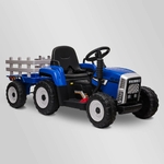TRACTEUR ÉLECTRIQUE ENFANT AVEC REMORQUE BLEU 1 sur 8