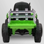 TRACTEUR ÉLECTRIQUE ENFANT AVEC REMORQUE VERT 5 sur 8