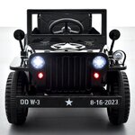 VOITURE ENFANT ÉLECTRIQUE JEEP WILLYS 1 PLACE NOIR 6 sur 15