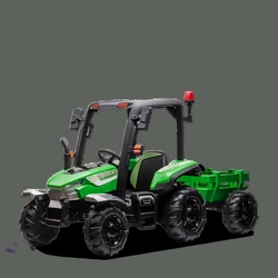 TRACTEUR ENFANT ÉLECTRIQUE AGRICOLE XL AVEC REMORQUE VERT 6 sur 7