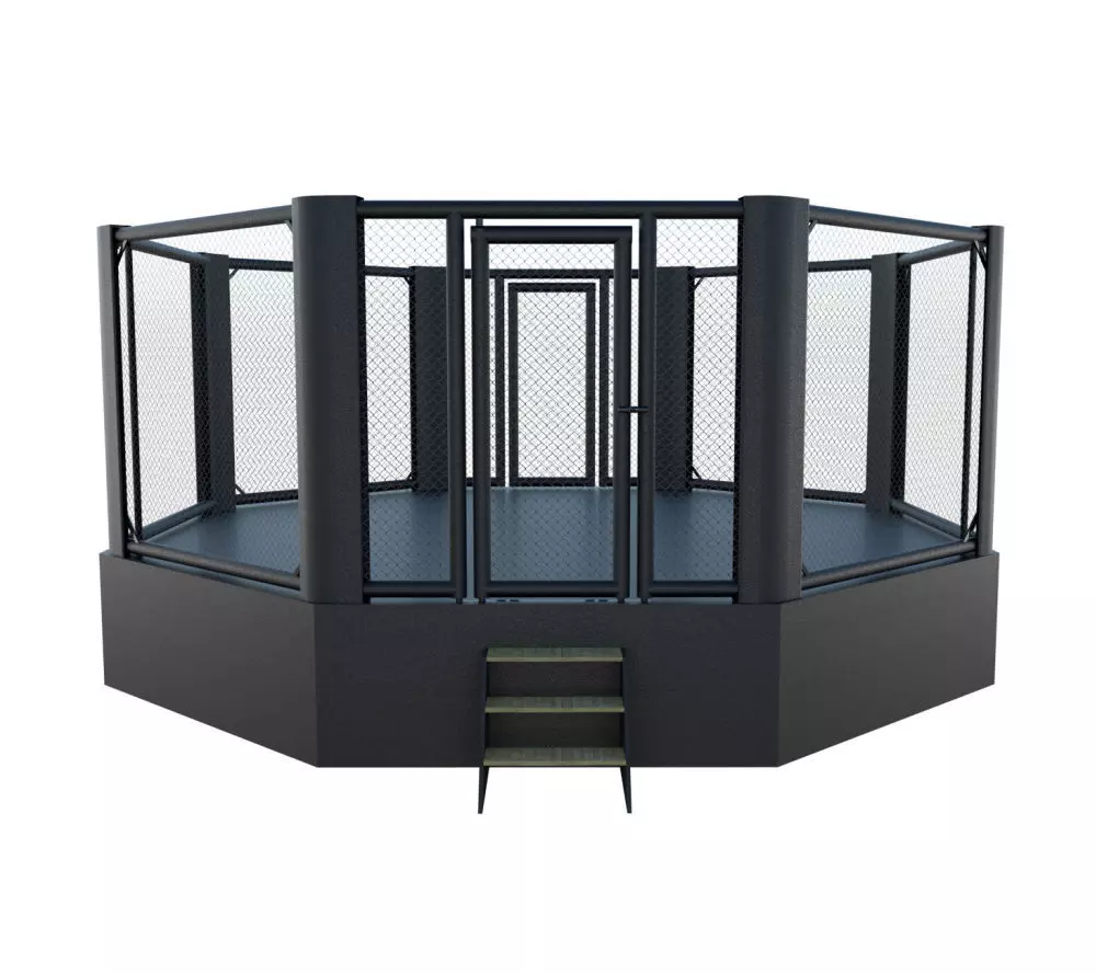 MMA cage on podium