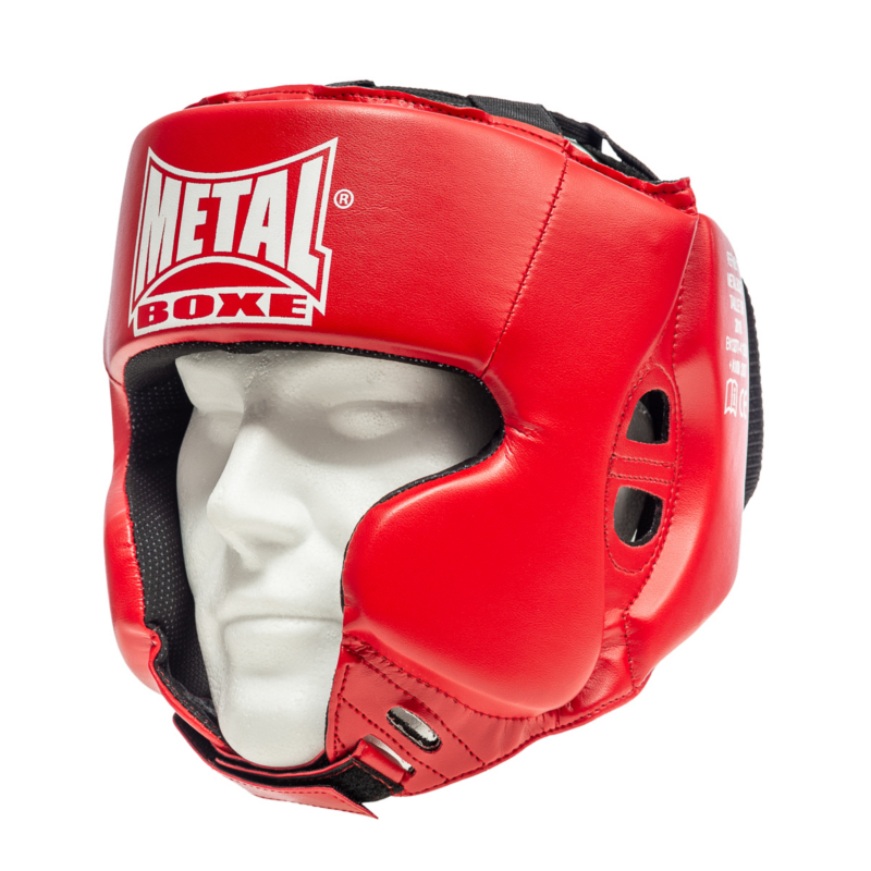 casque-metal-boxe-adulte-rouge