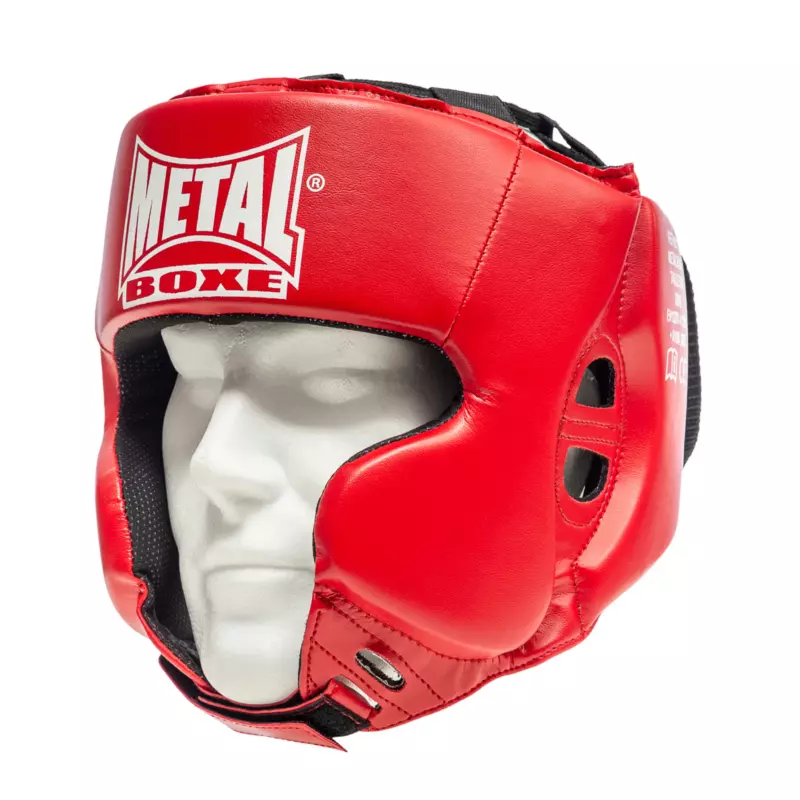 casque-metal-boxe-adulte-rouge