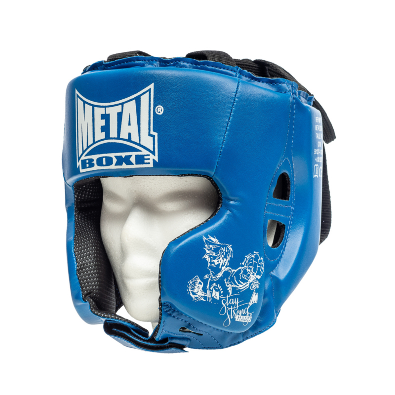 casque-metal-boxe-enfant-bleu