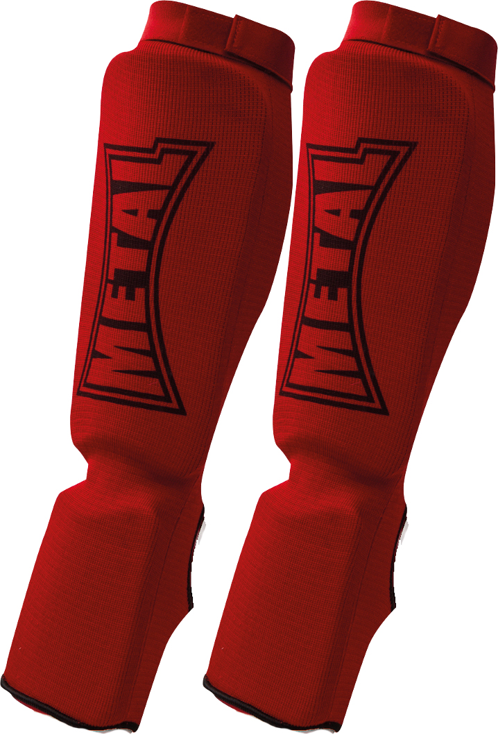 protege-tibias-metal-boxe-rouge-mb153
