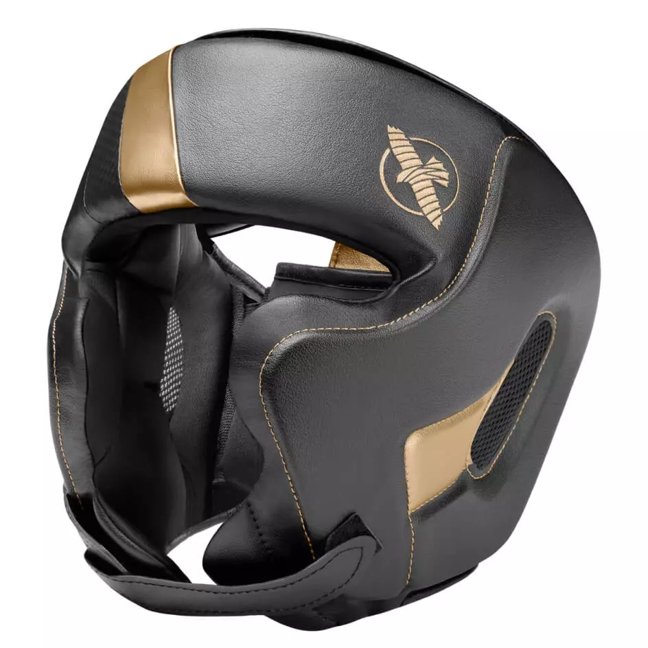 Hayabusa Chinless boxing helmet Black - gold